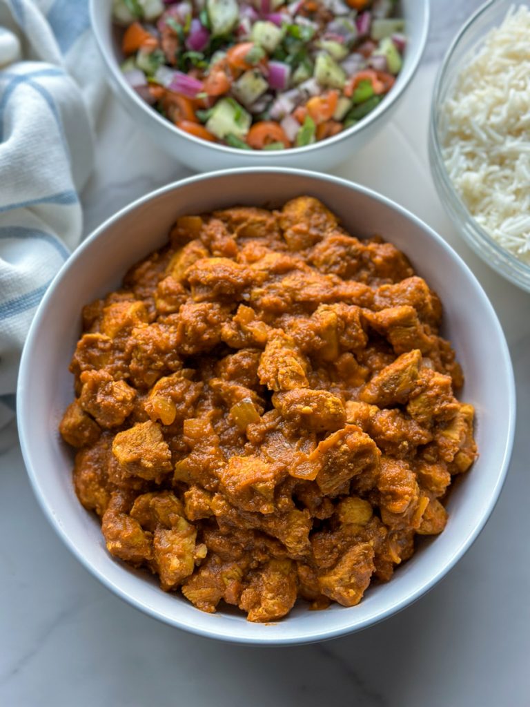 Experience the rich and flavorful Afghan Chicken Korma! Our recipe features succulent chicken breast, sautéed with a blend of aromatic spices, then simmered to perfection in crushed tomatoes. It’s a must-try dish for any food lover. Serve it with fluffy basmati rice and a side of fresh Salata for the full Afghan experience.