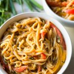 two bowls of a Thai Red Curry Noodles recipe