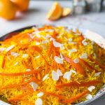 a big plate of saffron rice called Naranj Pulao